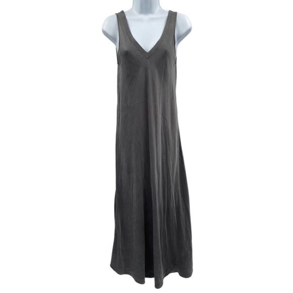 Gray silk Sleeveless Maxi dress